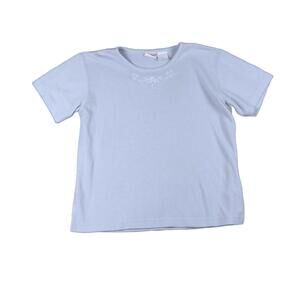 Bobbie‎ brooks womens embroidered baby blue tee knit